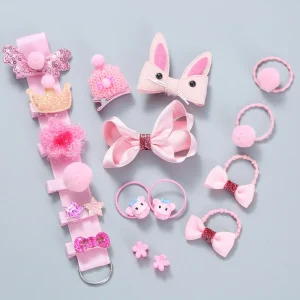 High Quality Cloth Baby Sets Children’s Kids Hairpins 18 Sets Children’s Gift Set Hair Accessories for Kids Hair Clip