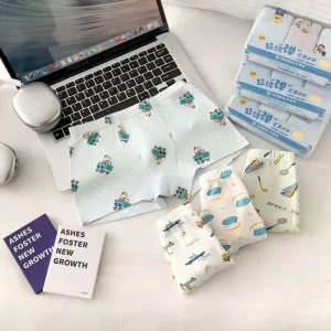 High Quality Cotton Boy Underwear Set for Kids Cute Children Cartoon Pattern Breathable