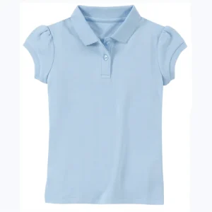 High Quality Cotton Interlock Girls’ Polo Shirt Kids School Uniform Short Sleeve Polo Tops Children Clothes School Polo Shirts
