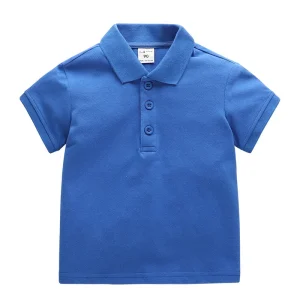 High Quality Cotton Pique Breathable Short Sleeve Boys T Shirts School Uniform Navy Blue Polo Shirt