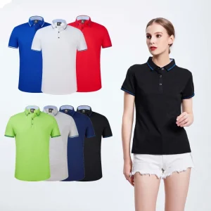 High Quality Custom Embroidery Cotton Polyester Women’s Golf Polo Shirt Custom logo Knitted Polo T shirt with logo