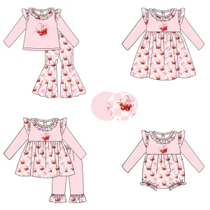 High Quality Custom Embroidery Toddler Baby Girls Sleepwears Cute Milk Silk Ruffle Smocking Girl Sleep Pajamas Set