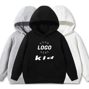 High Quality Custom Printed Boys Pullover Hoodie 100% Cotton Acid Washed Solid Winter Children Clothing