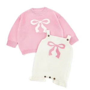 High Quality Cute Bow Spring Girl Baby Jumper Toddler Knit Sweater Knitted Sweater for Children