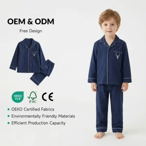 High Quality Embroidered Pyjamas Kids Cotton Kids Pyjamas Set Kids Clothes Boys