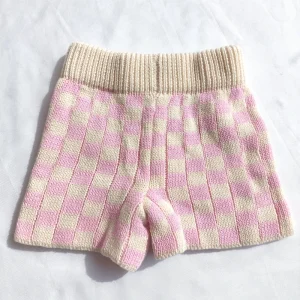 High Quality Girls Clothing Shorts Plaid Kids Shorts for Summer Pink BAGE Low Knitted Plain Dyed Unisex Sports Shorts Kids 500