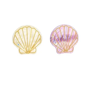 High Quality Hair Accessories Grip Rhinestone Decorative Cellulose Acetate Scallop Kids Hair Clip