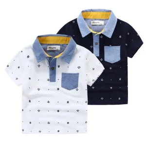 High Quality Kids Boys Polo Shirt Baby Boy Clothes Summer Short Sleeve Cotton Tshirt