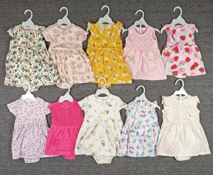 High Quality Kids Suspender Pant Girl Dress Rompers Outfits Stock Lot Clothing Sets Summer Short T pants Set