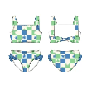 High Quality Kids Vest Floral Print Bottom Swimsuit Beachwear for Baby Girls for Children Age Group