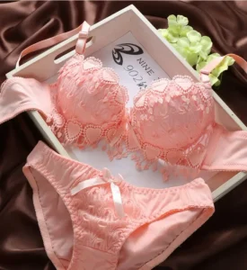 High Quality Lace Flower Bra Panty Sets Lovely Girls Cute Japanese Underwire Push up Lace Bra Set