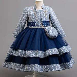 High Quality New Fashionable Baby Children’s Birthday Party Wedding Girl Dress Princess Cute