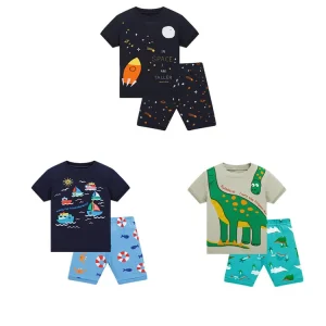 High Quality Print Cotton Kids Sleeping Pajamas Suits for Toddler Boys