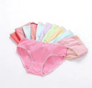 High Quality Pure Color 100% Cotton Girls Briefs Potty Training Pants for 1-12 Year Old Soft Breathable Kids Underwear