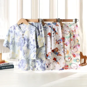 High Quality Soft Breathable Satin Lingerie Satin Pyjamas Set Shorts Sleepwear Nightwear For Women Girls