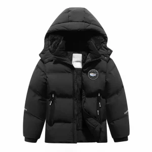 High Quality Waterproof Winter Boys Children’s Coat Hooded Collar Zipper Fashionable Padded Coat
