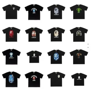 High Version Letter Printing Bathing Ape Shirt Fashion Designer T-Shirt Men Trendy Printed Bapees T Shirt With