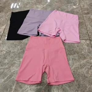 High Waist Cycling Shorts for Girls Summer Fitness Biker Yoga Pants Side Pockets Skinny Fitness Shorts