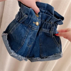 High Waist Kids Denim Shorts Baby Girls Shorts For Summer M2019