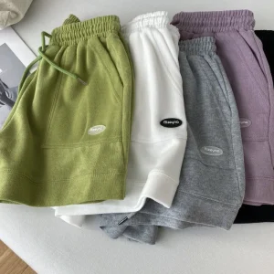 High Waist Shorts Loose-fit Girl Shorts Drawstring Casual Sports Shorts