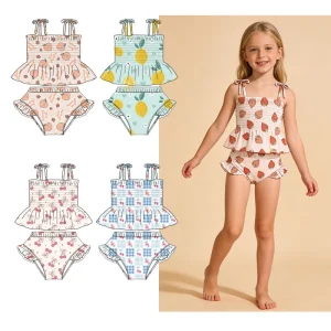 High quality Custom made Summer Swimsuit for Girls with Sun protection and Comfortable Stretch Design Girls’ Swimwear Set