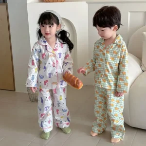Home Collection Girls Clothing Sets Trendy Casual Outfit with Animal Pattern made of Cotton Knit for Fall Seasons