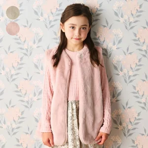 Hongbo Custom Rabbit Fur Sleeveless Vest for Kids Soft Cozy Winter Waistcoat for Girls and Boys