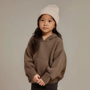 Hongbo Plain Color Baby Boy Girl Sweaters Hoodie Front Pocket Fine Knit Fleece Pullover Girl Knitwear Coat