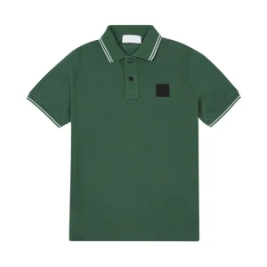 Hot Sales Short Sleeves Children’s T Shirt With Button Contrasting Edges Boy’s Polo Collar T shirt
