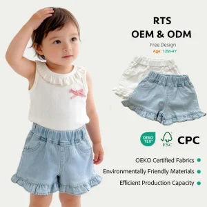 Hot Selling Kids Girls Soft Denim Shorts Summer New Baby Clothes Fashion Children’s Pants