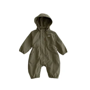 Hot Selling Spring Kids Baby Clothes Boys Girls Hooded Cargo Jumpsuit Newborns Custom Fashionable Romper