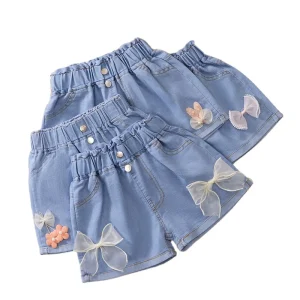 Hot Style Girls Denim Shorts Summer New Outer Wear Pants Baby Girls Summer Thin Casual Children’s Shorts