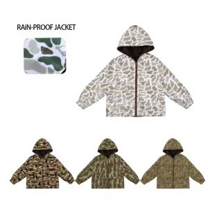 Hunting Camo Printed Boys Jacket Fleece Lined Warm Windbreaker Waterproof Boys Jacket