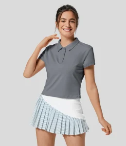 Ice Bamboo Fiber Elastic Comfortable Tennis Polo Top for Girls Golf Polo Custom With Embroidered Logo for Women’s Polo Shirts