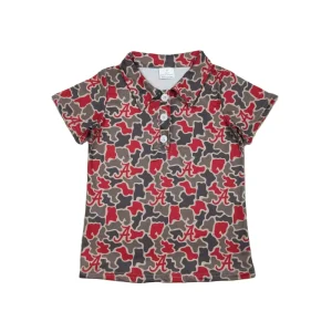 In Stock Boutique Hunting Camouflage Print Mascot Boy’s Polo Shirt New Fashion Brother Kids Boys Polo Shirt Top Clothes