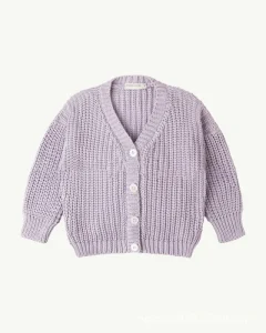 In Stock Kids Solid Color 100% Cotton Knitted Pullover Cardigan Girl Sweater