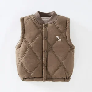 Infant Three proof Vest Autumn Winter Fleece Lined Thickened Waistcoat Unisex Warm Lightweight Baby Outerwear
