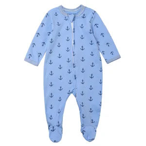 Infant Toddler 100% Cotton Printed Cute Long Sleeved 2 Way Zipper Footie Jumpsuit Pajamas Baby Romper Boys Girls