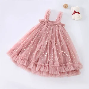 Ins Summer Ruffle Tulle Tutu Baby Dress Girls 1 Years Kids Dresses for Girls