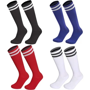 JR 847 Sport Cotton Colored Breathable Youth Children Kids Soccer Socks Boys Girls