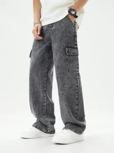 Jeans Teen Boys Teenager Boys Denim Versatile Loose Straight-leg Pants Boys Denim Jeans