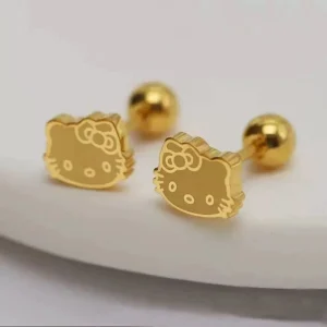 Jewelry Accessories Kids Cute Mini Castle Earring 18K Gold Plated PVD Stainless Steel Earrings for Birthday Gift