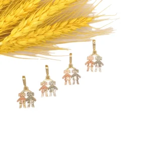 Jewelry Factory 14K Gold Plated Alloy Cute Kids Pendant Necklace Charms Daily Fashion Accessory for Child Party Wear