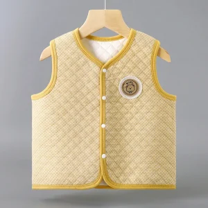 KAIXINTIANGUO Sleeveless Baby Waistcoat for Boys Girls Toddler Outdoor Coat Cotton Filling Infant Vest Jacket