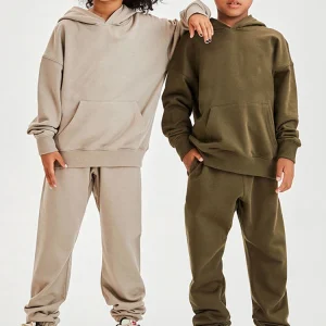 KD014 Custom Puff Printed 340 Gsm Cotton 6 to 12 Year Old Sweatshirt Boys Oversized Hoodie Kids