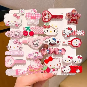 KT Cat Girl’s Hairpin Cute Korean Style Plastic Headwear HelloKitty Hairpin Sweet Baby’s Bangs Children’s Hair Accessories