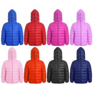 Kid Boy Girl Casual Clothing Hoodie Style Down Jacket Warm Lightweight Outerwear Fabric Dance Down Jacket Puffer Jackets