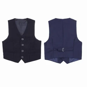 Kid Boys Gentleman Formal Suit Vest Coat Waistcoat Jacket Custom Logo for Pageant Party Wedding Birthday Daily Wear