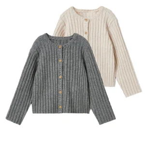 Kid Boys and Girls Sweater Solid Button Cardigan Baby Clothes O Neck Casual Sweater Winter Children Clothing