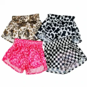 Kid Girl’s Bottomland Leopard Highwaist Shorts Mom and Me Summer Milk Silk Casual Running Girls Boys Hunting Shorts